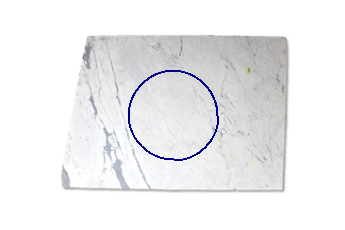Tafelblad rond van Statuarietto Venato marmer op maat voor tafelblad 90x90 cm