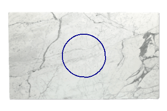 Tafelblad rond van Statuario Venato marmer op maat voor tafelblad 90x90 cm