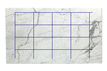Pavimenti 60x40 cm di Statuario Venato marmo su misura per cucina