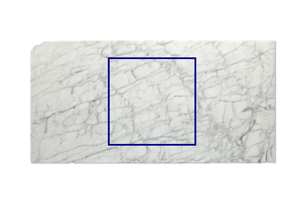 Piano seghettato di Calacatta Zeta marmo su misura per bagno 100x100 cm