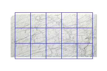 Losas 50x50 cm de Calacatta Zeta marmol a medida para cocina