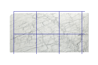 Losas 80x80 cm de Calacatta Zeta marmol a medida para cocina