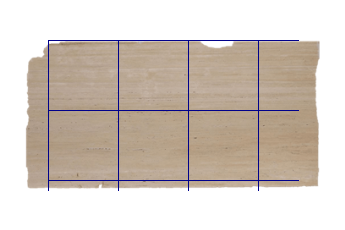 Pavimenti 70x70 cm di Travertino Romano marmo su misura per cucina