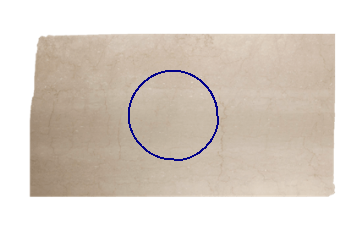 Tafelblad rond van Botticino Classico marmer op maat voor woonkamer of entree 90x90 cm