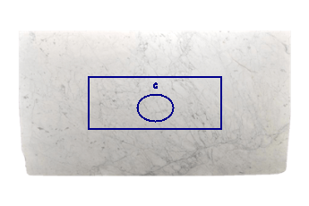 Wastafelblad van Statuarietto Venato marmer op maat voor badkamer 150x60 cm