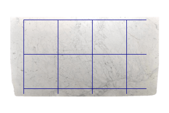 Tegels 70x70 cm van Statuarietto Venato marmer op maat voor badkamer