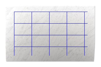 Tegels 60x40 cm van Bianco Carrara Gioia marmer op maat voor woonkamer of entree
