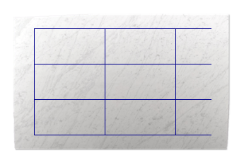 Tiles 100x50 cm made of Bianco Carrara Gioia marble cut to size for kitchen