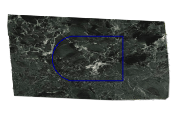 Table top, half round made of Verde Alpi marble cut to size for table top 140x90 cm