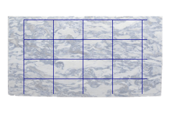 Tiles 60x40 cm made of Calacatta Blue marble cut to size for living or entrance hall