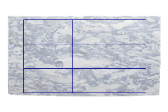 Tegels 100x50 cm van Calacatta Blue marmer op maat voor badkamer