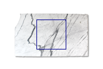 Piano seghettato di Statuario Venato marmo su misura per bagno 100x100 cm
