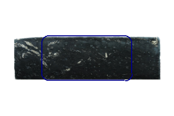 Table, coins arrondis de Titanium Black granit sur mesure pour salon ou entrée 180x90 cm