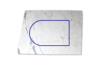 Mesa, media vuelta de Statuarietto Venato marmol a medida para living o entrada 140x90 cm