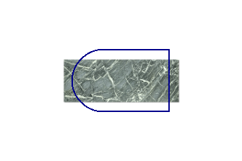 Tafelblad halfrond van Verde Guatemala marmer op maat voor tafelblad 140x90 cm
