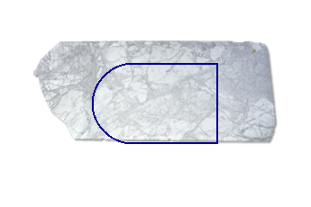 Tavola, mezzo ronda di Calacatta Belgia marmo su misura per soggiorno o ingresso 140x90 cm