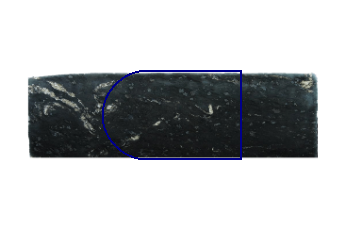 Tischplatte, halbrund aus Titanium Black Granit nach Mass für Wohnzimmer oder Eingang 140x90 cm