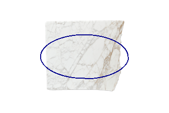Table top, ellipse made of Calacatta Oro marble cut to size for living or entrance hall 180x90 cm