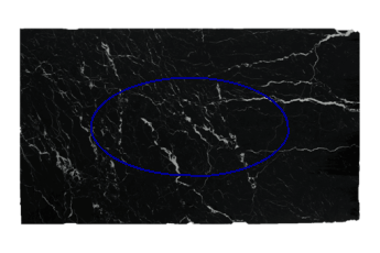 Table, ellipse de Noir Marquina marbre sur mesure pour table 180x90 cm