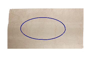 Tafelblad ovaal (ellips) van Botticino Classico marmer op maat voor tafelblad 180x90 cm