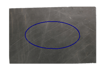Table top, ellipse made of Pietra Grey marble cut to size for table top 180x90 cm