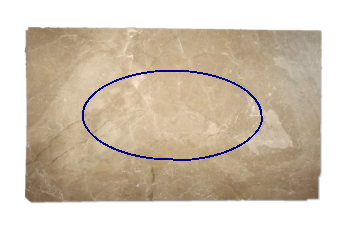 Table top, ellipse made of Emperador Light marble cut to size for table top 180x90 cm