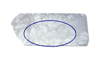 Tafelblad ovaal (ellips) van Calacatta Belgia marmer op maat voor tafelblad 180x90 cm