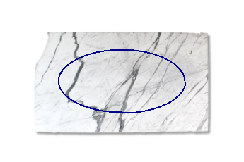 Tischplatte, ellipse aus Statuario Venato Marmor nach Mass für Wohnzimmer oder Eingang 180x90 cm