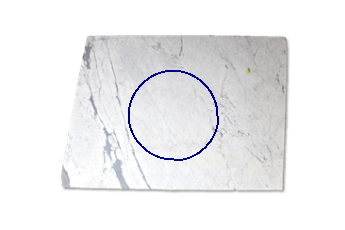 Table, ronde de Statuarietto Venato marbre sur mesure pour salon ou entrée 90x90 cm