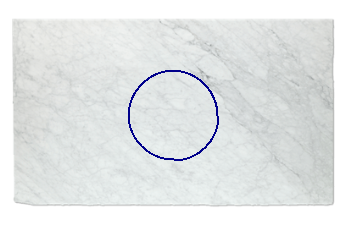 Tavola, rotonda di Bianco Carrara marmo su misura per tavola 90x90 cm