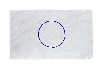 Tafelblad rond van Bianco Carrara marmer op maat voor woonkamer of entree 90x90 cm
