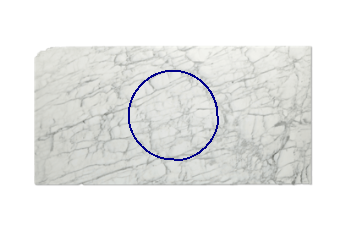 Table, round made of Calacatta Zeta marble cut to size for living or entrance hall 90x90 cm