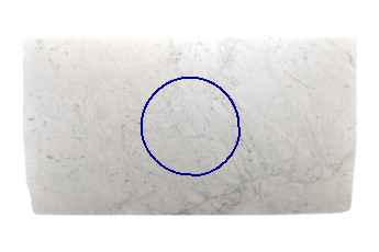Table, round made of Statuarietto Venato marble cut to size for table top 90x90 cm