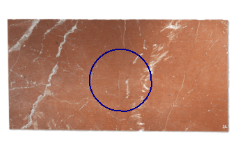 Table, ronde de Rouge Alicante marbre sur mesure pour salon ou entrée 90x90 cm