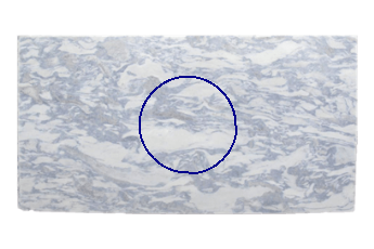 Table, round made of Calacatta Blue marble cut to size for living or entrance hall 90x90 cm