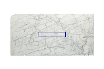 Pedana verticale di Calacatta Zeta marmo su misura per soggiorno o ingresso 90x18 cm