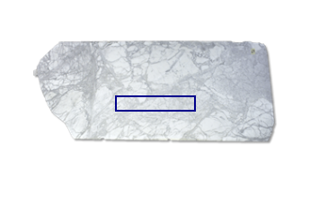 Contrahuella de Calacatta Belgia marmol a medida para living o entrada 90x18 cm