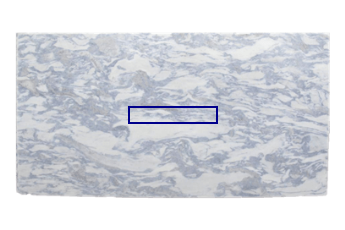 Optrede stootbord van Calacatta Blue marmer op maat voor woonkamer of entree 90x18 cm