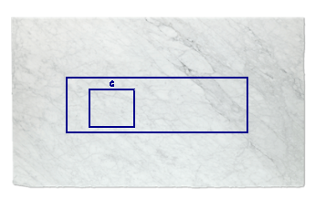 Kitchen top, rinse made of Bianco Carrara marble cut to size for kitchen 200x62 cm