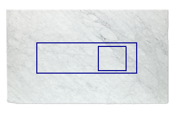 Kitchen top, cook made of Bianco Carrara marble cut to size for kitchen 200x62 cm