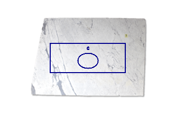 Vanity-top made of Statuarietto Venato marble cut to size for bathroom 150x60 cm