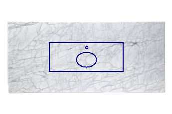 Waschtischplatte aus Calacatta Zeta Marmor nach Mass für Badezimmer 150x60 cm