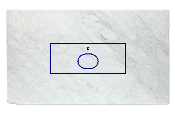 Vanity-top made of Bianco Carrara marble cut to size for bathroom 150x60 cm