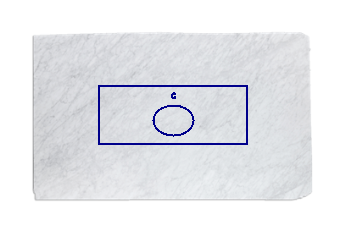 Evier de Blanc Carrare marbre sur mesure pour salle de bains 150x60 cm