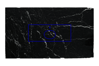 Vanity-top made of Nero Marquina marble cut to size for bathroom 150x60 cm