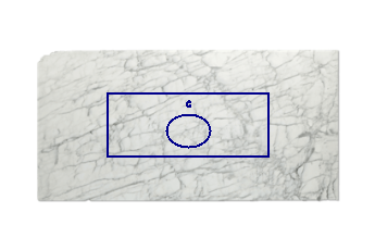 Vanity-top made of Calacatta Zeta marble cut to size for bathroom 150x60 cm