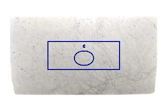 Vanity-top made of Statuarietto Venato marble cut to size for bathroom 150x60 cm