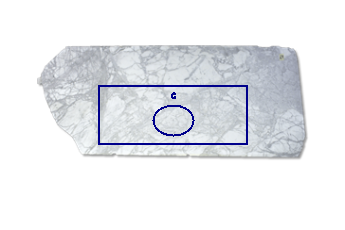 Evier de Calacatta Belgia marbre sur mesure pour salle de bains 150x60 cm