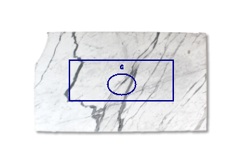Evier de Statuario Venato marbre sur mesure pour salle de bains 150x60 cm
