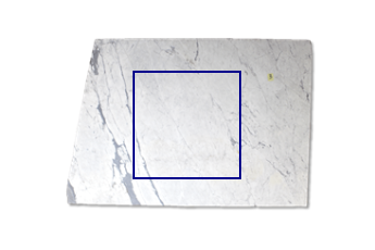 Gesägte Platte aus Statuarietto Venato Marmor nach Mass für Badezimmer 100x100 cm